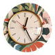 Vintage formica clock round silent wall pendulum "FFR terracotta green"