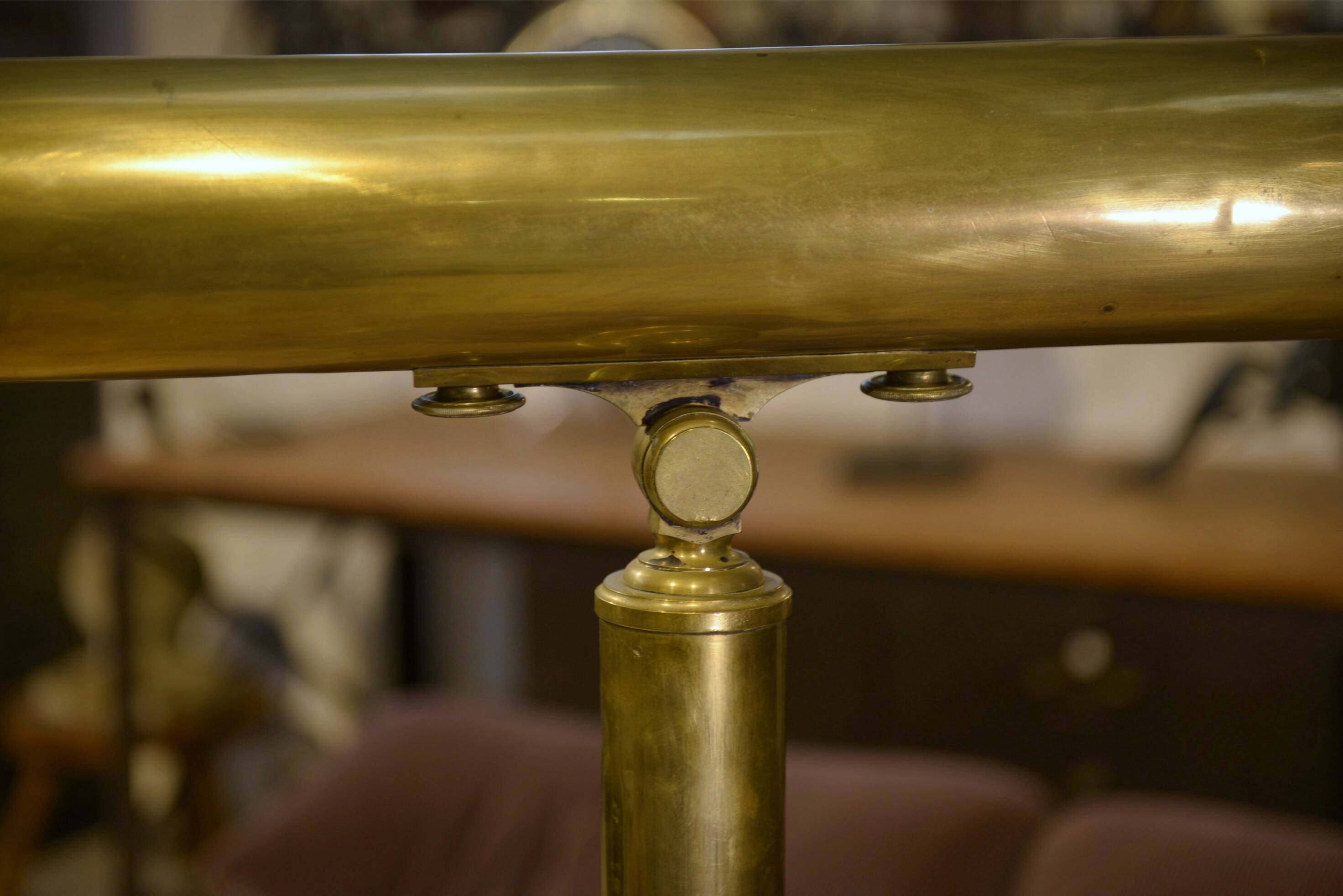 Antique brass and mahogany telescope/astronomical binoculars from the 1930s.