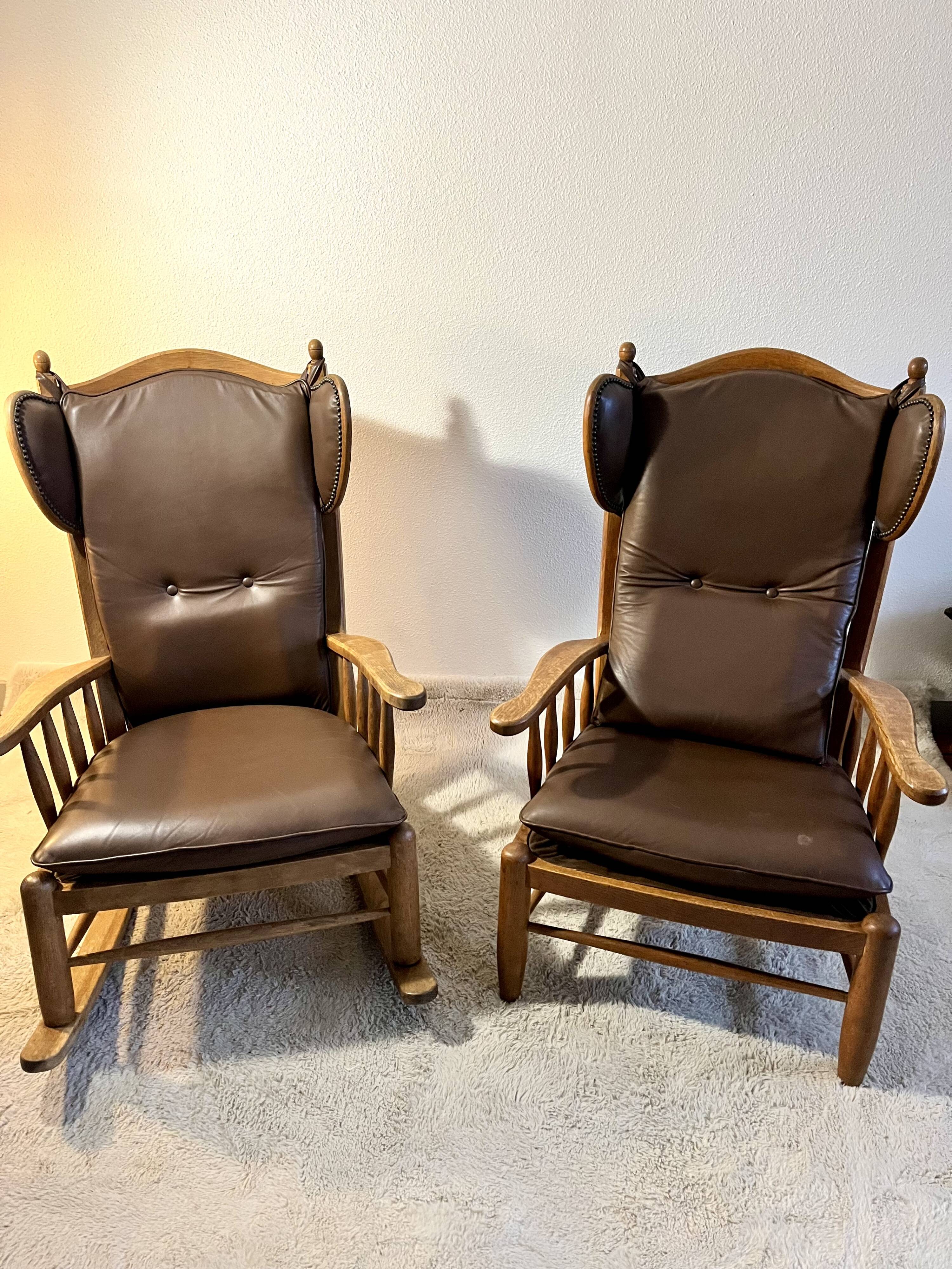 1950s leather wingback armchair