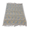Tapis blanc bleu et jaune à motifs berbères 139x204cm