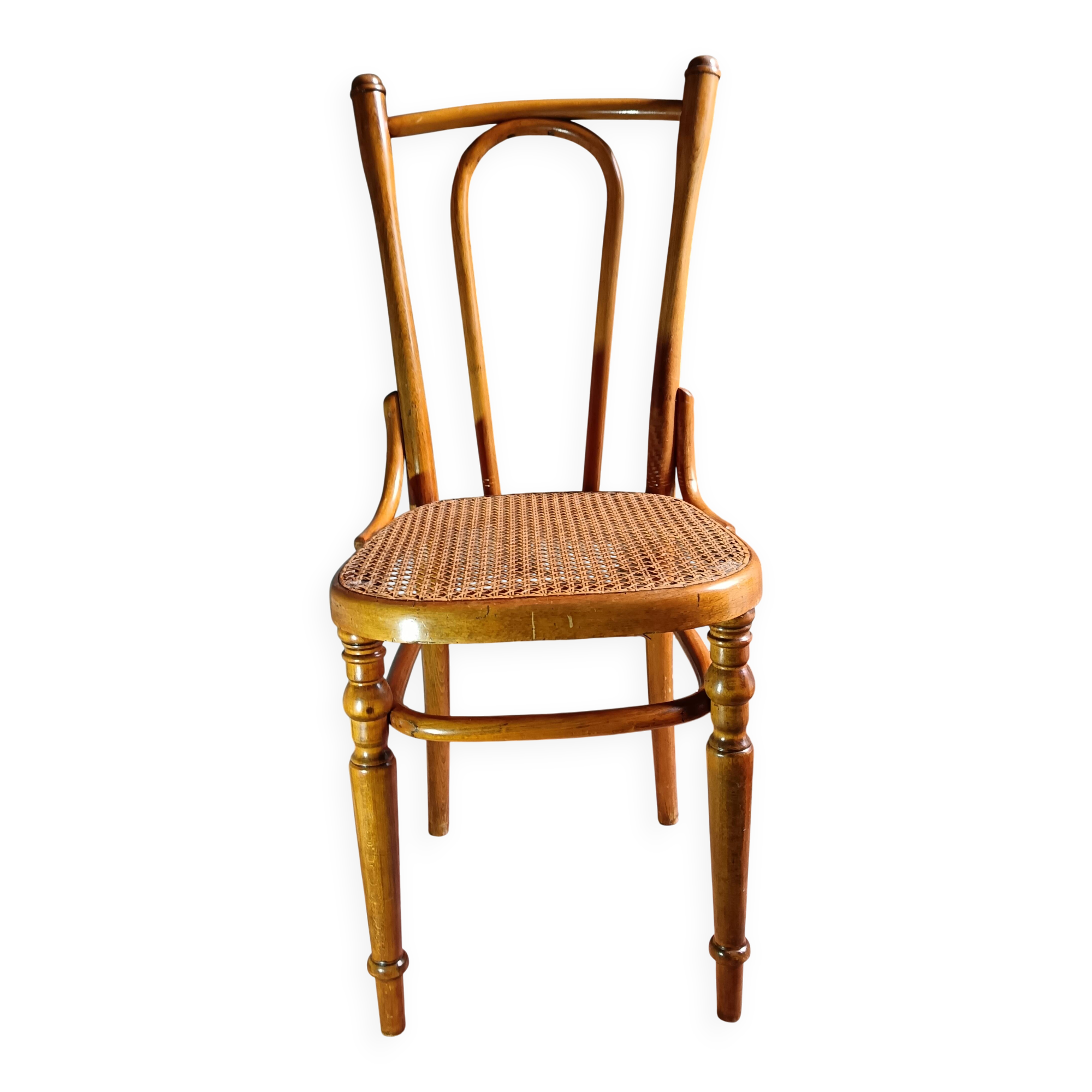 Ancienne Chaise de Bistrot en Bois Courbé " Fischel "