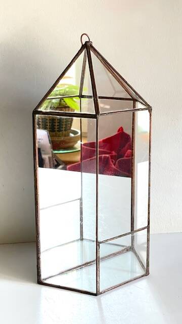 Vide poche mural miroir et laiton vintage