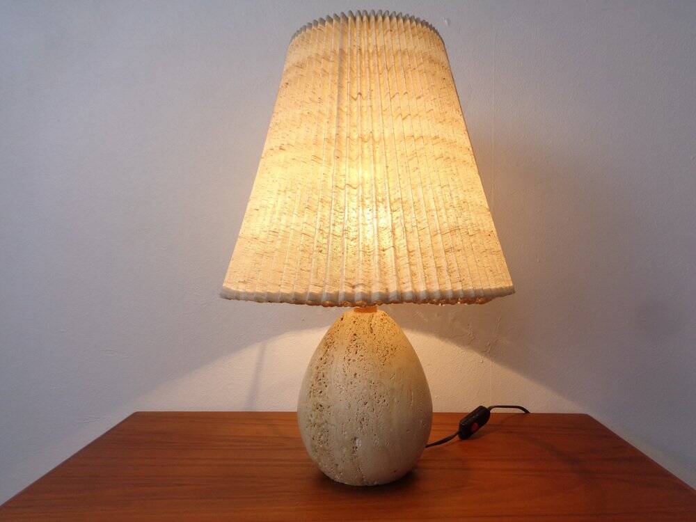 Italian Travertine Table Lamp, 1970s
