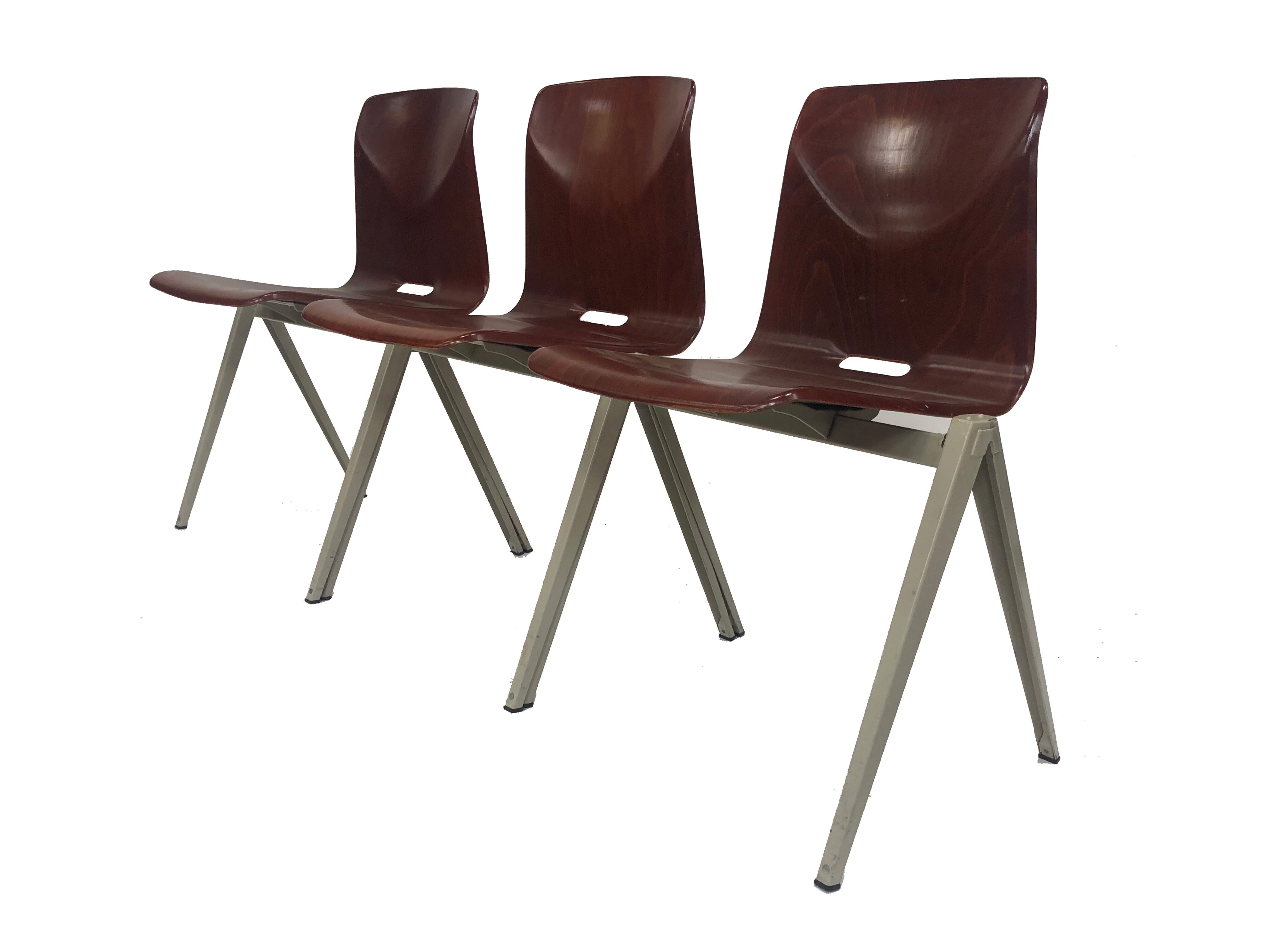 Galvanitas Pagholz vintage school chairs