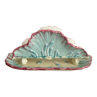 Antique asparagus dish in slip, art nouveau
