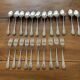 10 antique silver plated metal dessert spoons and forks