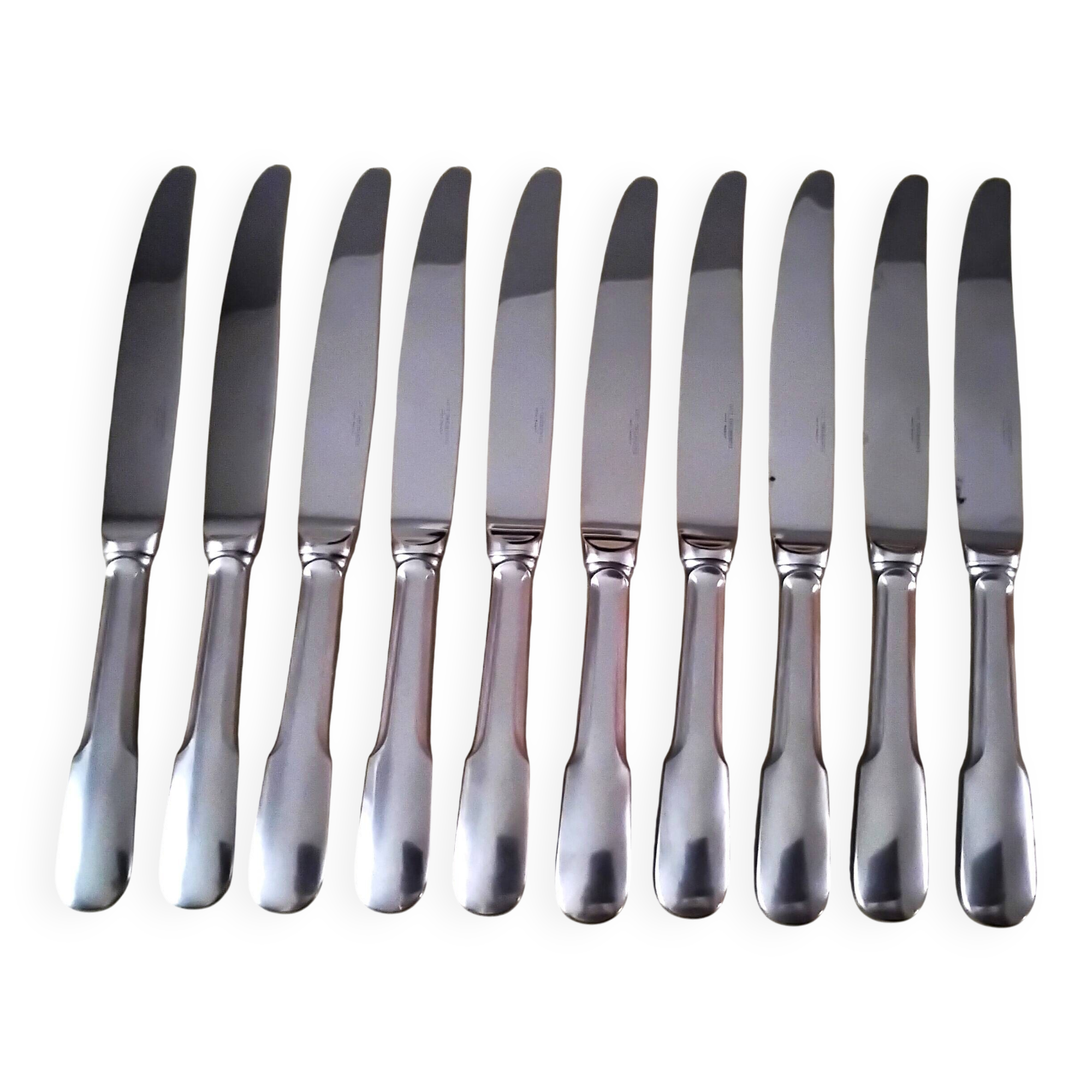10 Guy Degrenne Table Knives, Old Paris Model