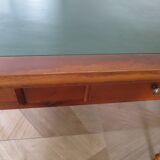 Minister's desk style L. Philippe – 2 drawers – cherry wood – faux leather desk mat