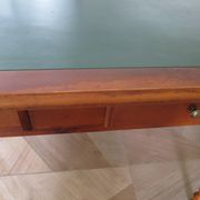 Minister's desk style L. Philippe – 2 drawers – cherry wood – faux leather desk mat