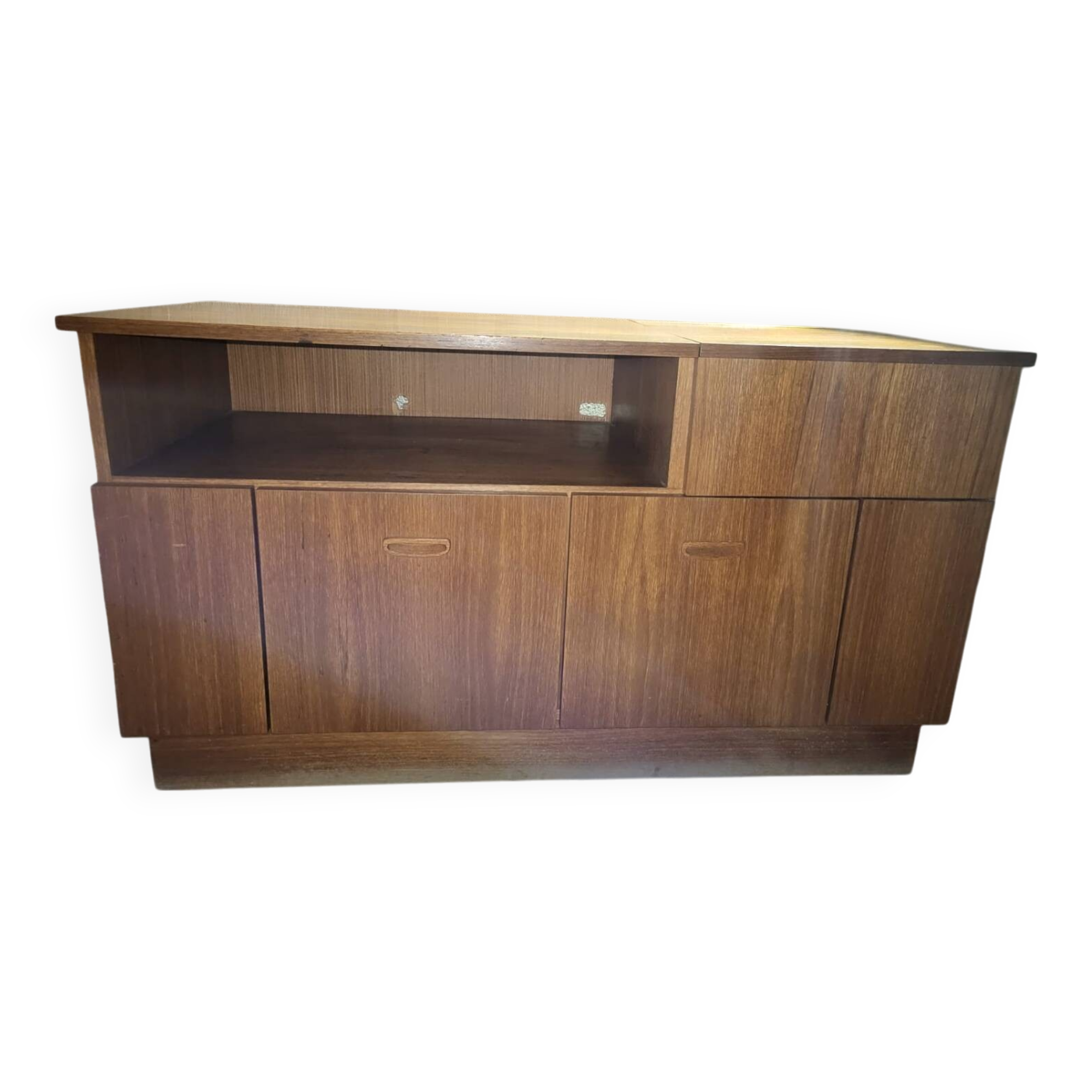 Meuble vinyles et enceintes 1960 scandinave teck