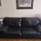 3-seater leather sofa and its armchair