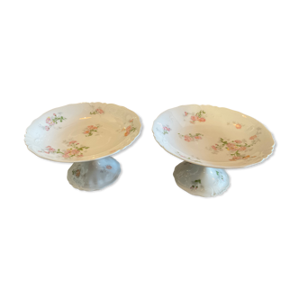 2serviteurs .coupe à fruits.porcelaine