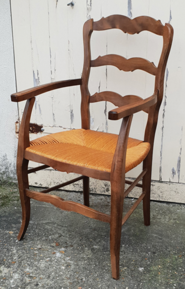 Provencal chair, mulched, vintage, early 20th century