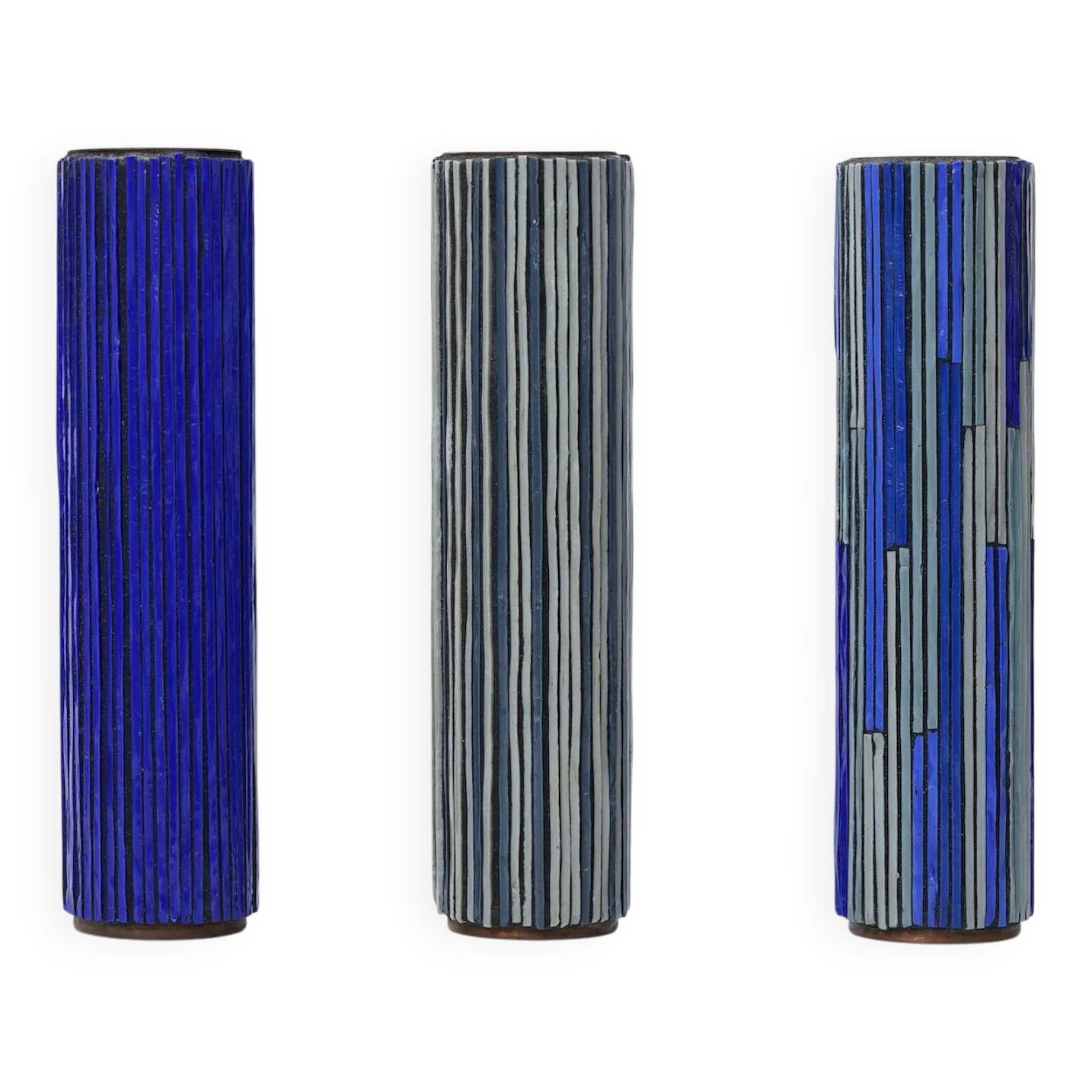 Mid Modern Pottery Mosaic Vases by W. Zimmermann for Ritter