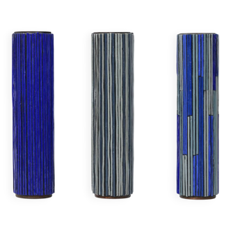 Mid Modern Pottery Mosaic Vases by W. Zimmermann for Ritter