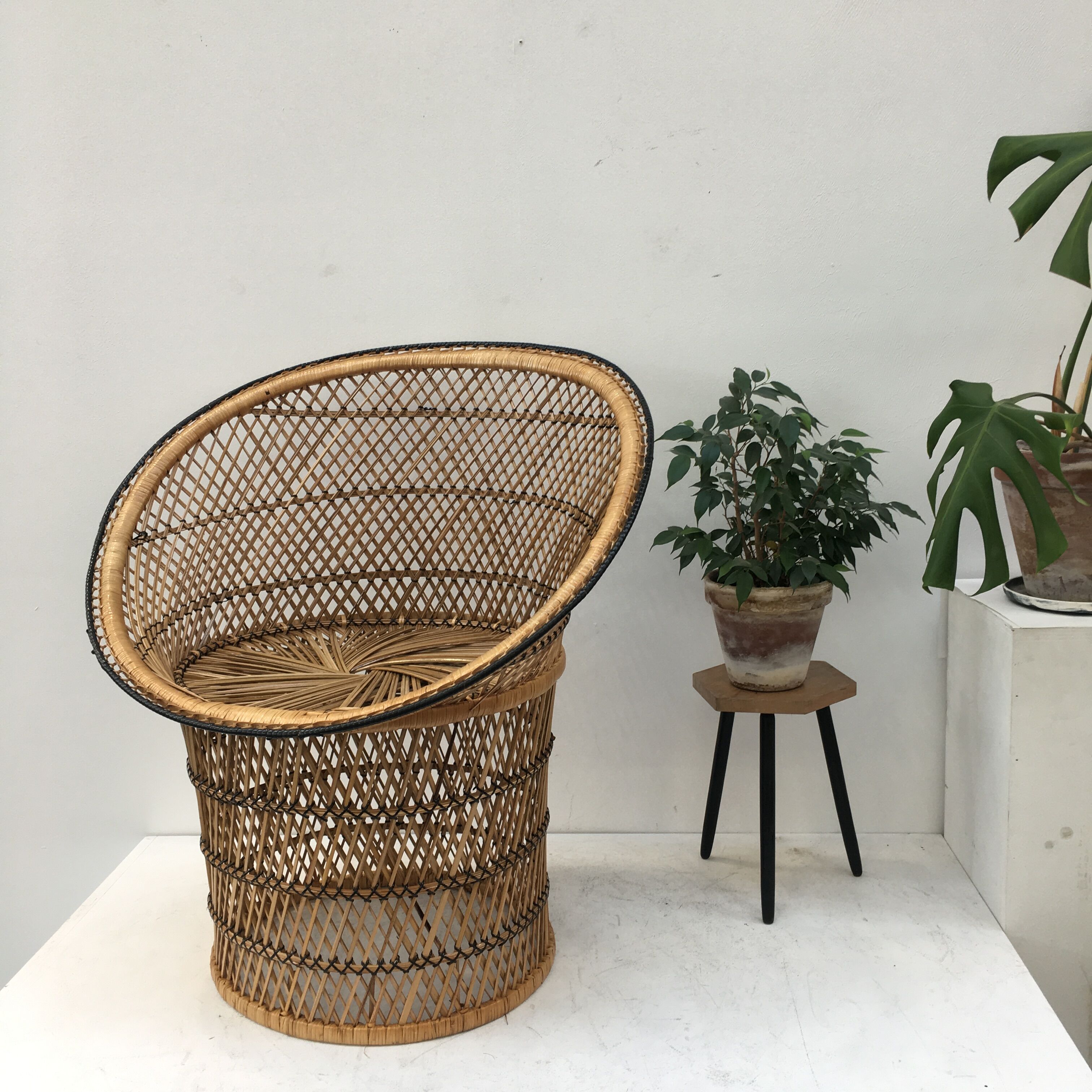 Emmanuelle armchair in rattan and braided buri