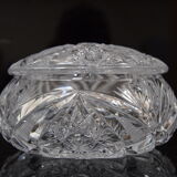 Sugary bowl,cut crystal glass,bohemia in the 1960's.