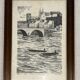 Engraving on vellum of the Maine and the Lower Chain Bridge