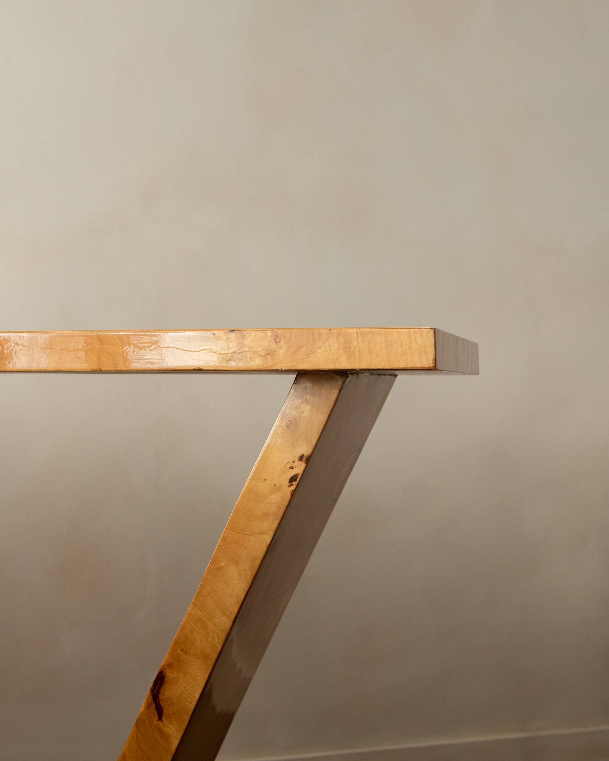 Art Deco Revival Burl Console Table, 1980s-1990s