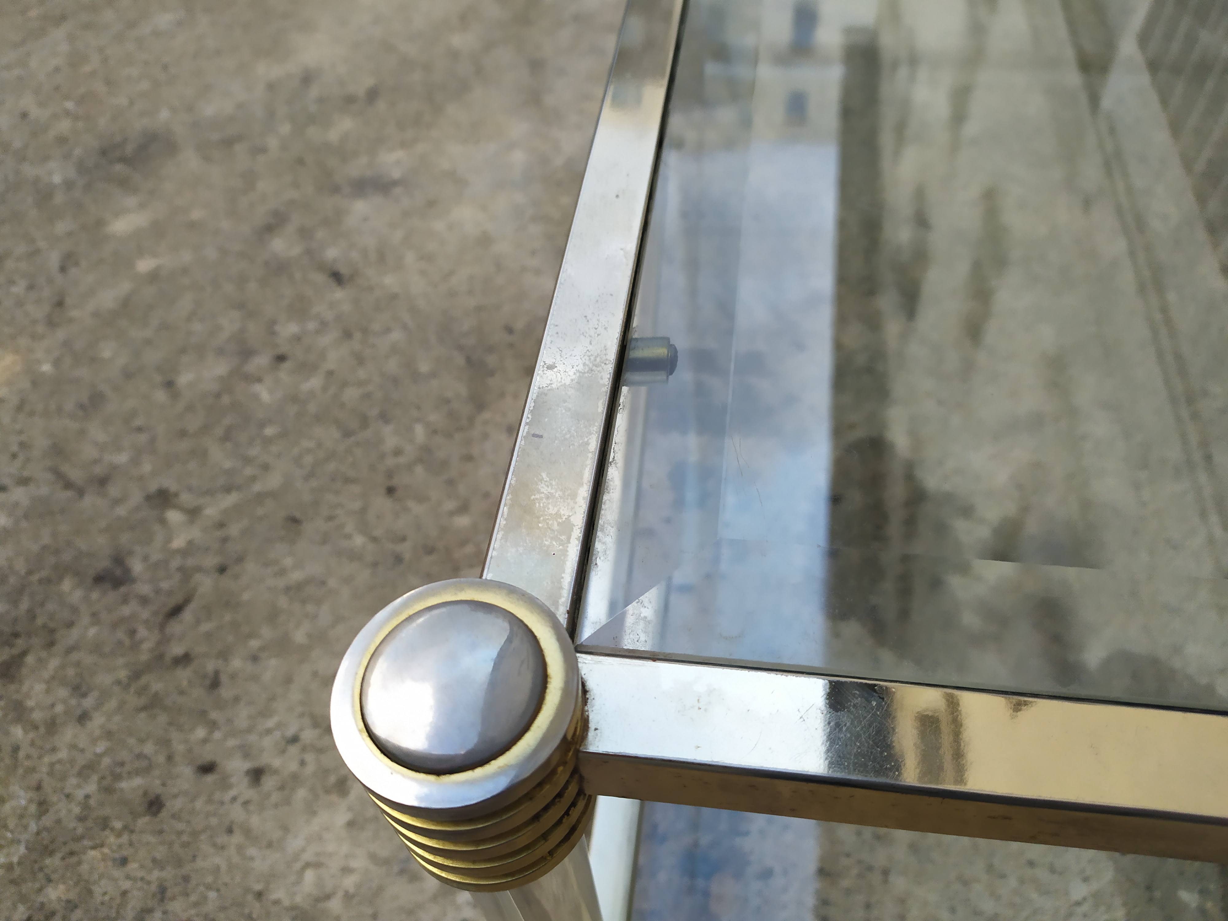 Table basse double plateau verre vintage