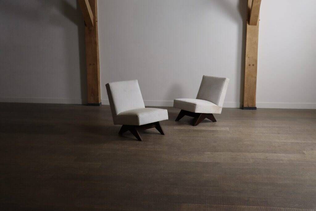 Pair of Pierre Jeanneret 'Fireside' chairs, model No. PJ-SI-36-A