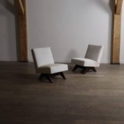 Pair of Pierre Jeanneret 'Fireside' chairs, model No. PJ-SI-36-A