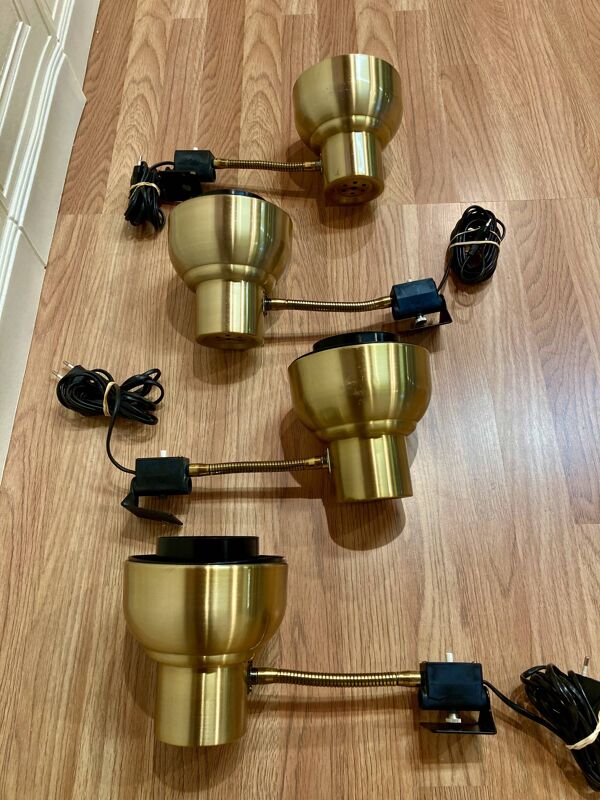 Ensemble de 4 appliques modulables Design scandinave 1950.