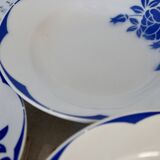 4 vintage Digoin Sarreguemines earthenware soup plates, Corsica model