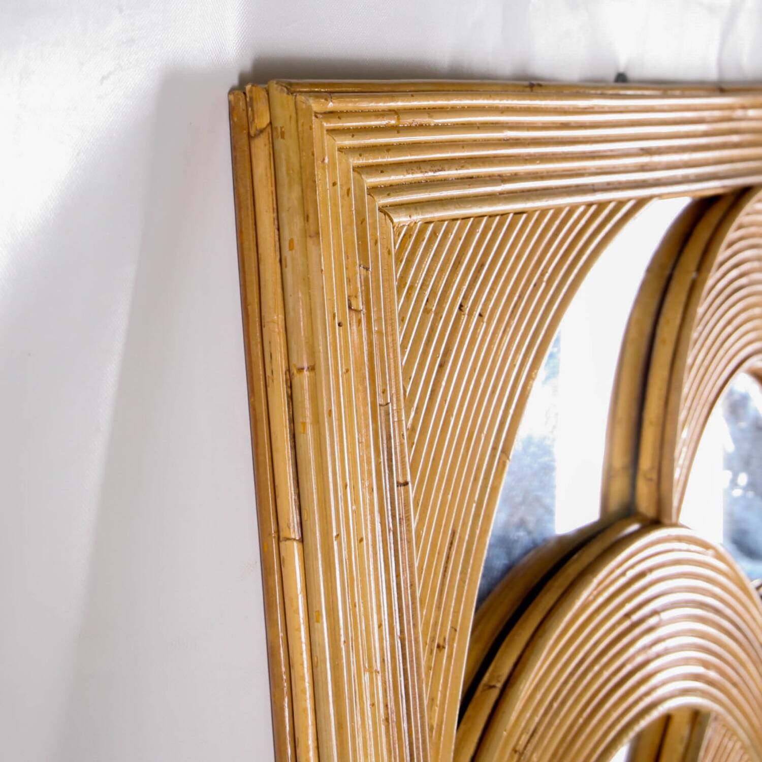 Rattan "palm tree" mirror