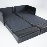 Black leather DS 78 sofa by De Sede