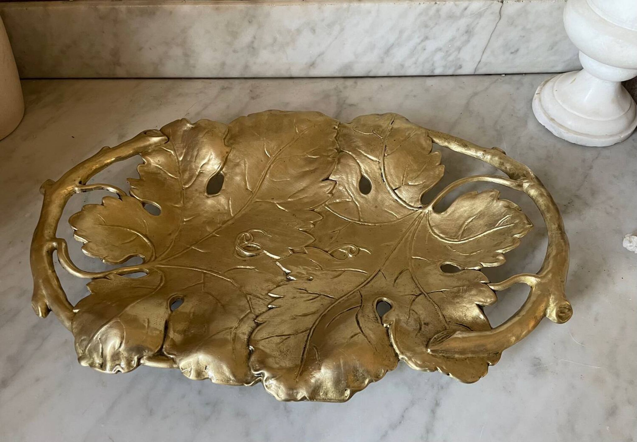 Solid brass fruit bowl