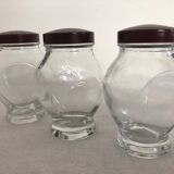 Trio of spice jars, bakelite cork