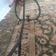 Bistro table wood and wrought iron tray
