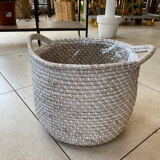 White wicker basket