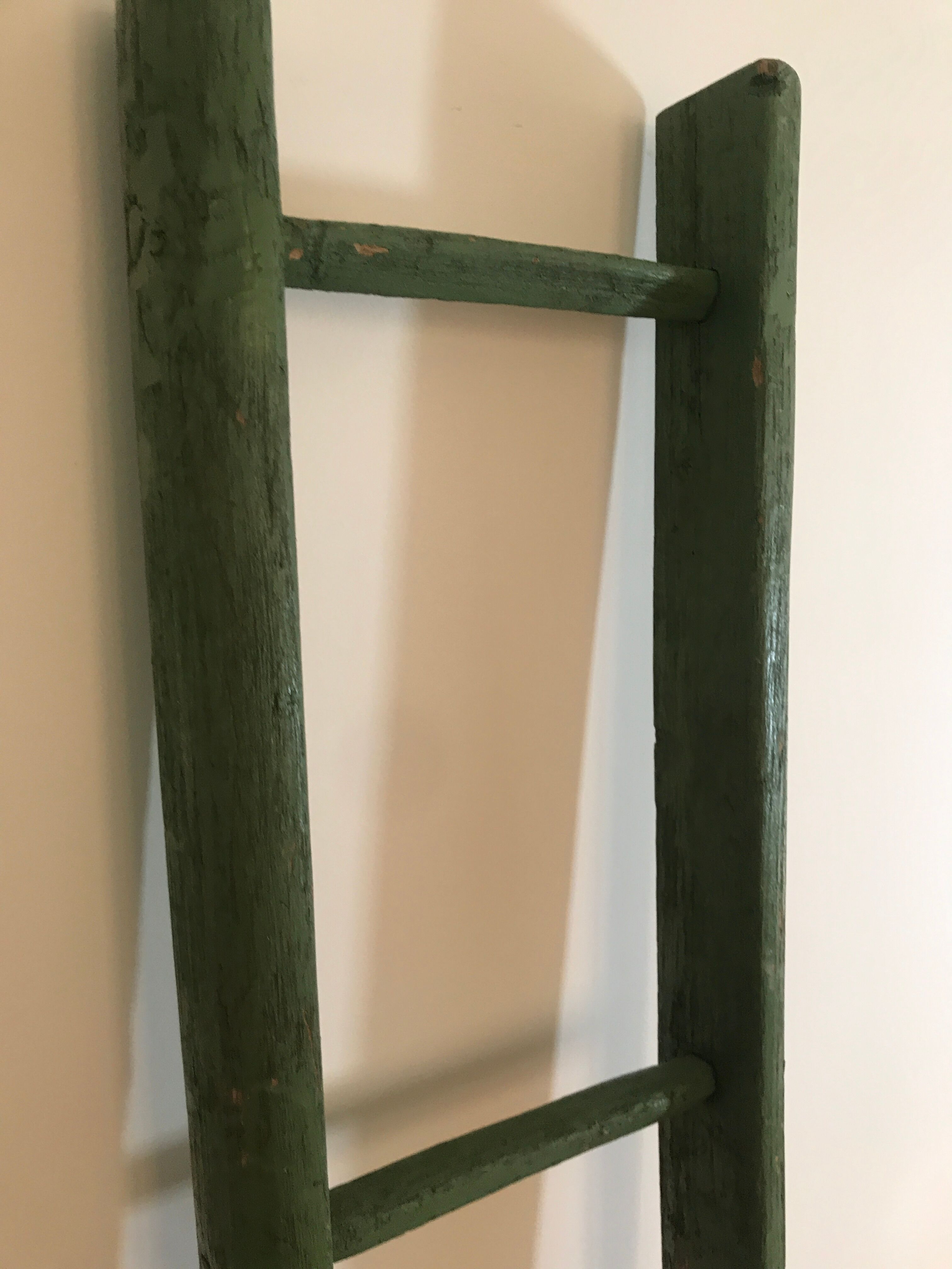 Former small vintage green ladder