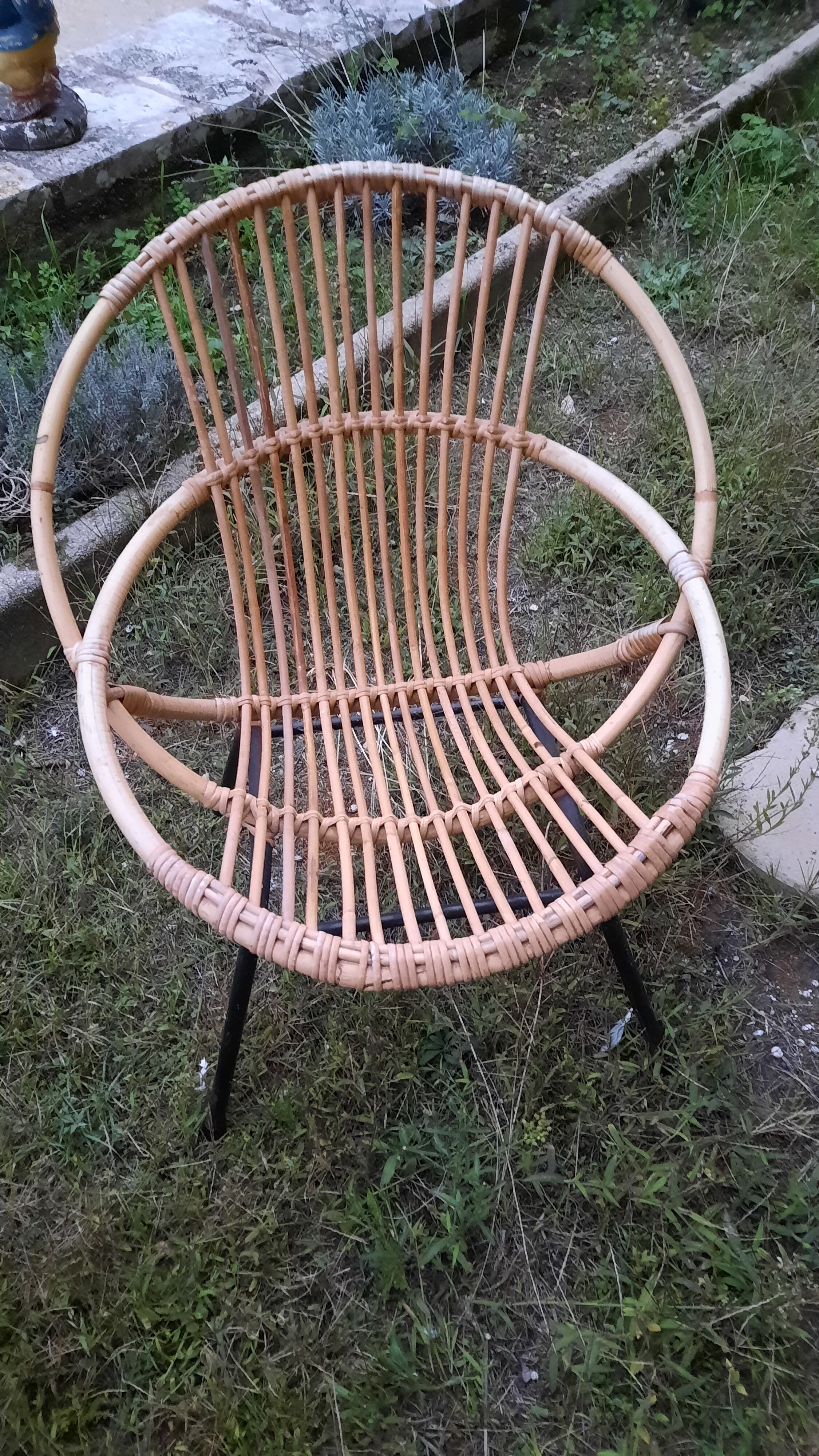Salon en rotin vintage