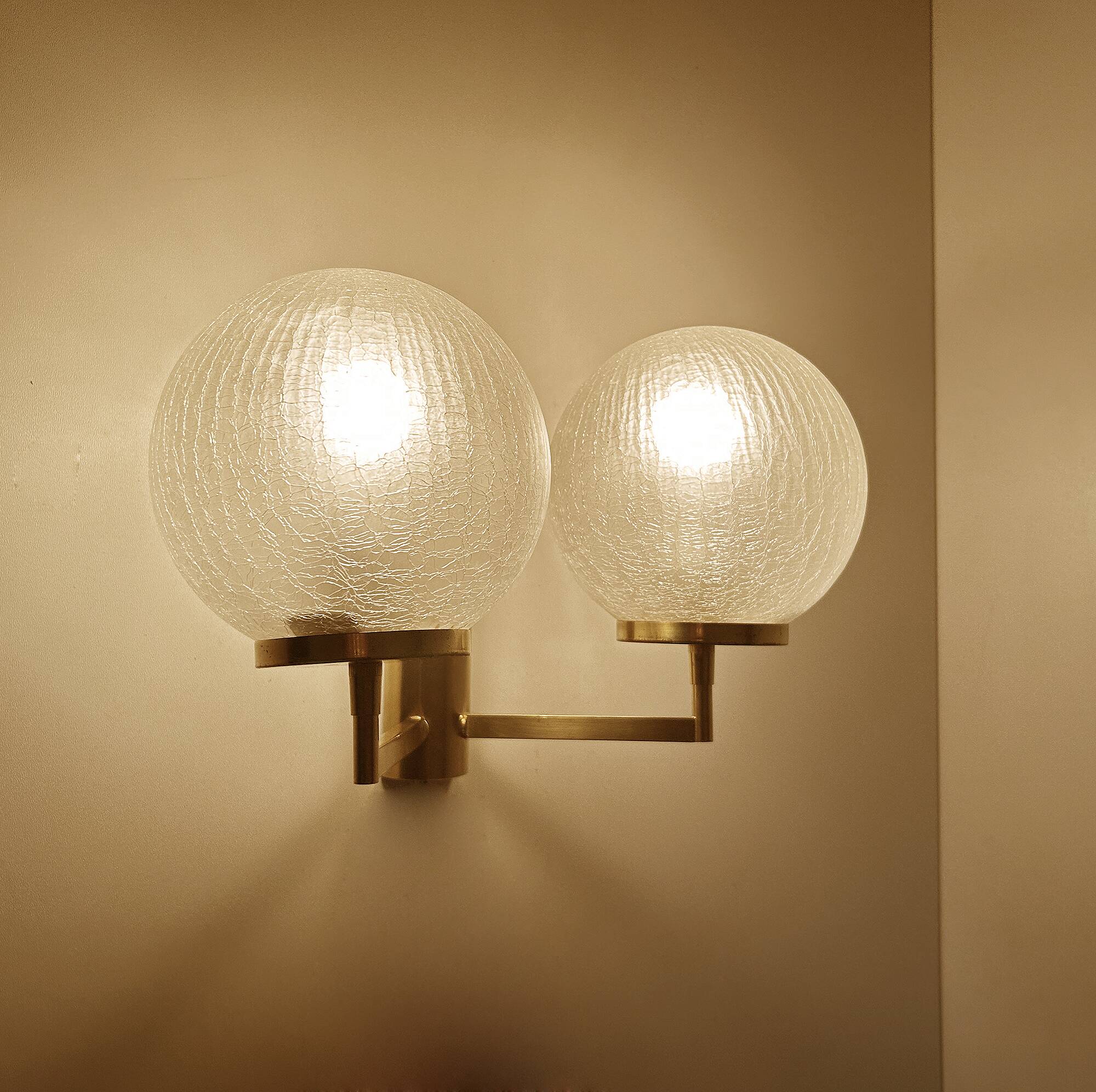 Pair Vintage Bubble Glass Wall Lights