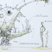 François delaroziere, luminaire des grands fonds, 2008. original lithograph signed