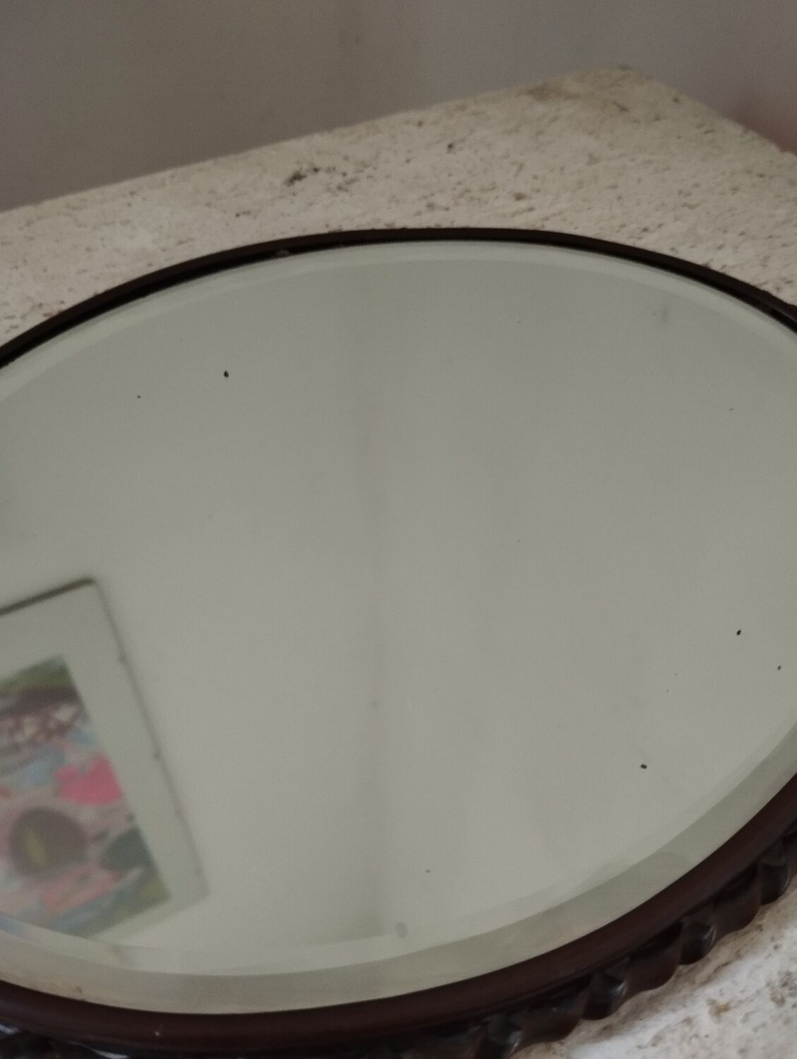 Miroir verre biseauté ancien