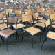 30 mismatched vintage industrial school chairs MULLCA tube & wood