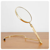 Old brass double sided mirror, France, Circa 1950