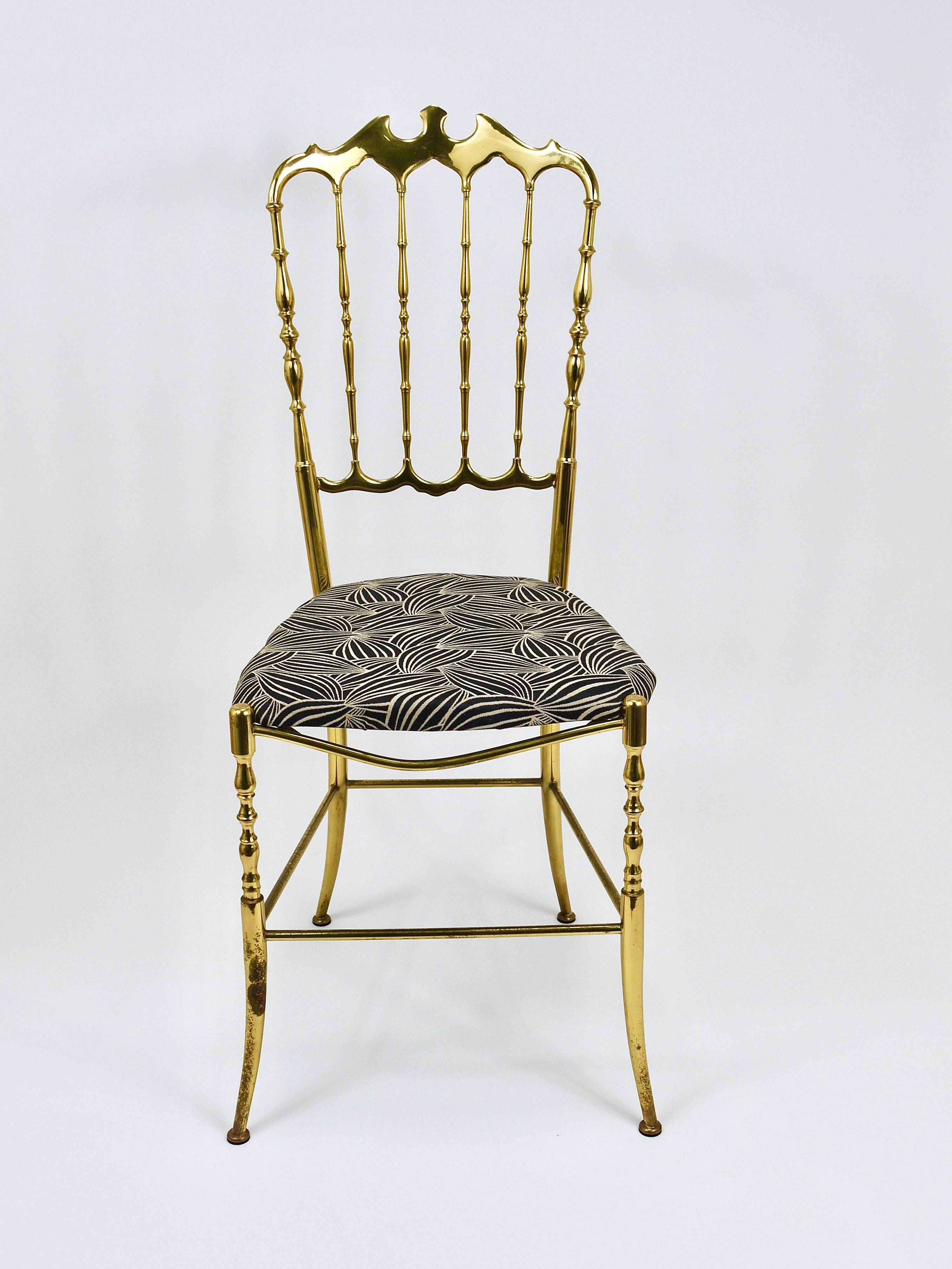Mid-Century Chiavari Chair in Brass by Giuseppe Gaetano Descalzi, Italy, 1950s