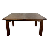 Brutalist solid oak table with 2 extensions from the 1990s.