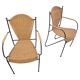 Mid-Century Chair by Frederic Weinberg in Rattan, Iron and Brass