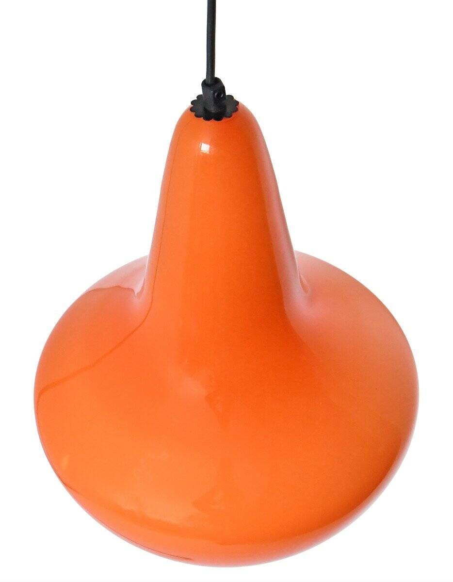 Suspension en opaline orange, années 1960