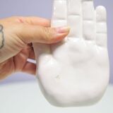 Set of 2 white porcelain hand bookends