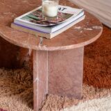 Table ovale en marbre corail