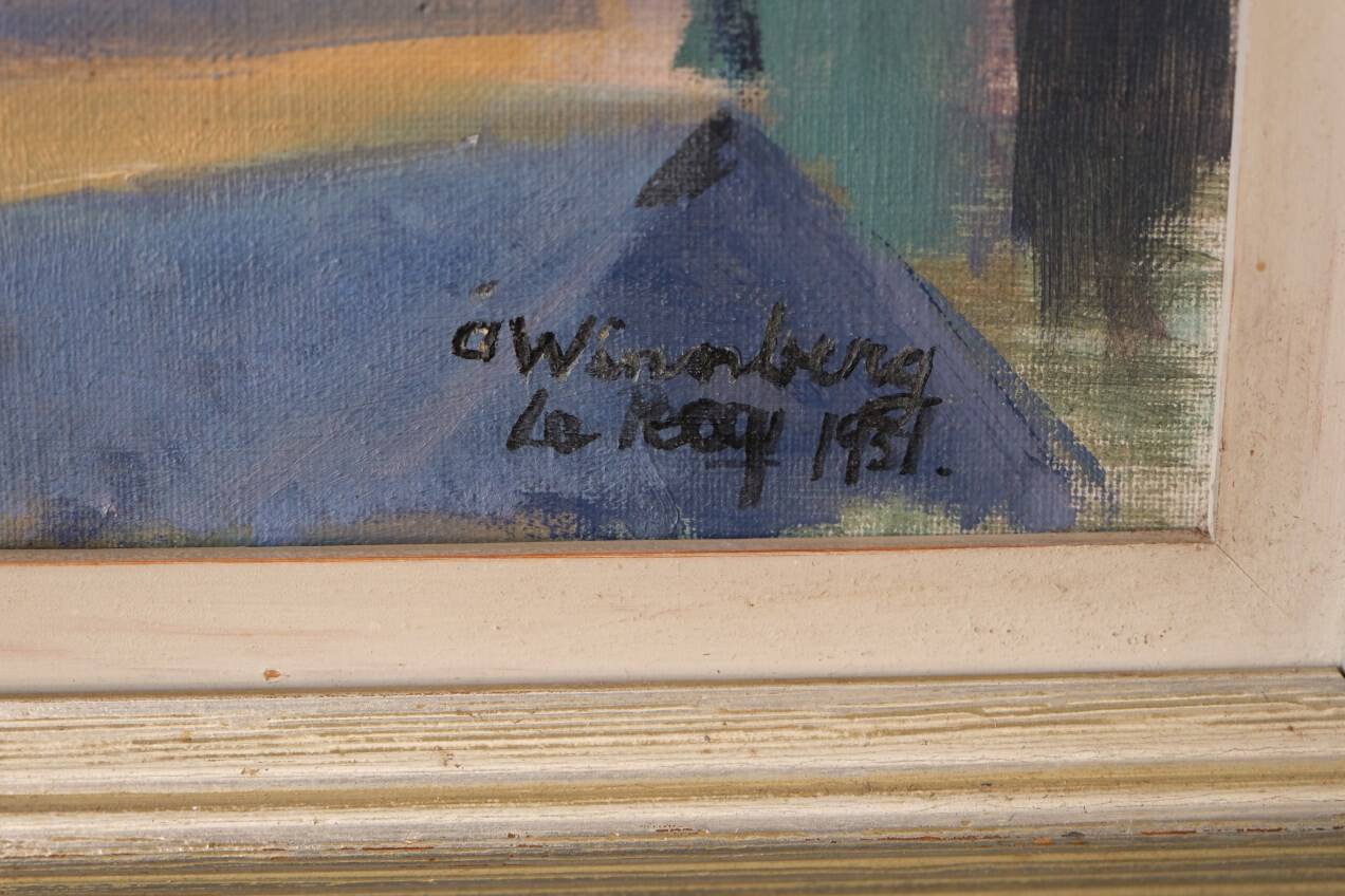 Oil on canvas cityscape 1951