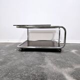 Table basse bauhaus en noyer des années 1970