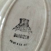 Pair of Gien dishes model Barbizon, hand-painted floral decoration, 1930s-40s.